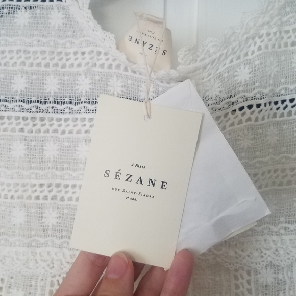 SOLD - NWT Sezane Madeline Lace Blouse - FR38 M 6 - Picture 6 of 7